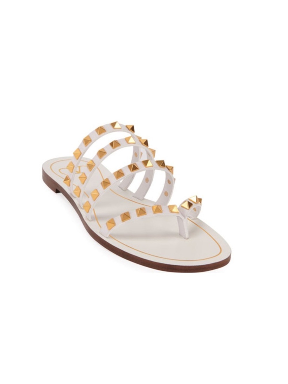 Valentino Garavani Rockstud Flair Cage Thong Sandals Size 37 US 7 Studded Slides